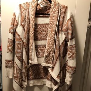 Tan open front cardigan